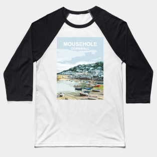 Mousehole, Cornwall. Cornish gift. Kernow fishing harbour Baseball T-Shirt